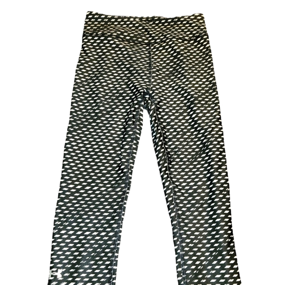 Under Armour, Compression Capris, Heat Gear, Black n White Rectangle, Women's XS